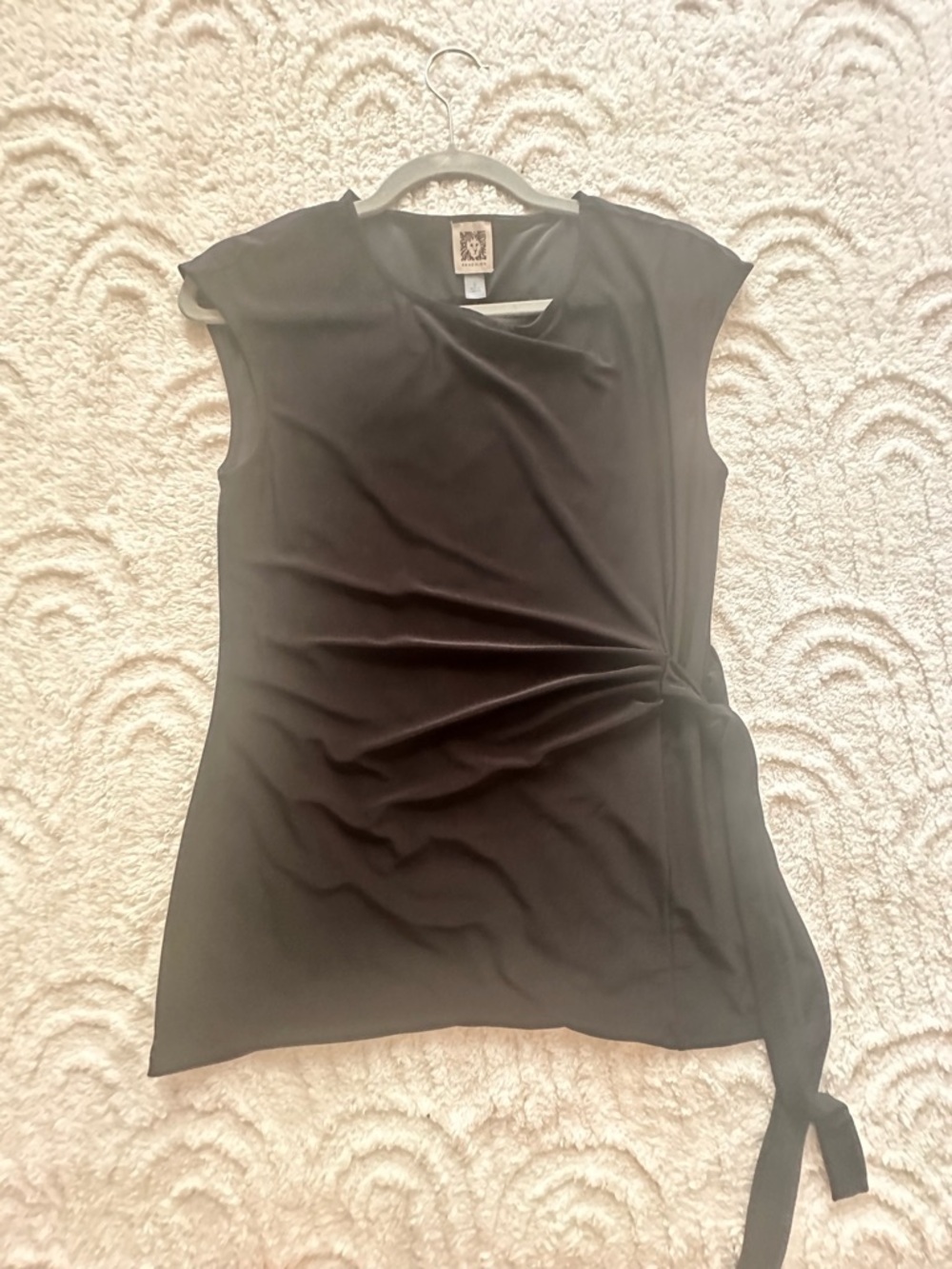 Anne Klein Black Sleeveless Side-Tie Tank